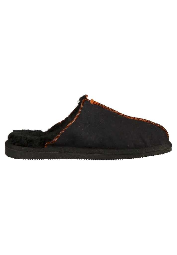 Shepherd Hausschuhe Leder Schwarz - surf4shoes