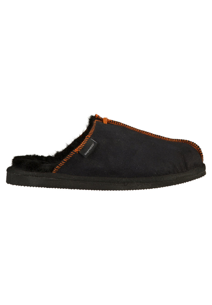 Shepherd Hausschuhe Leder Schwarz - surf4shoes