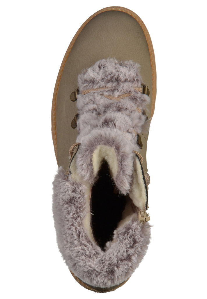 Rieker Stiefelette Lederimitat Beige - surf4shoes