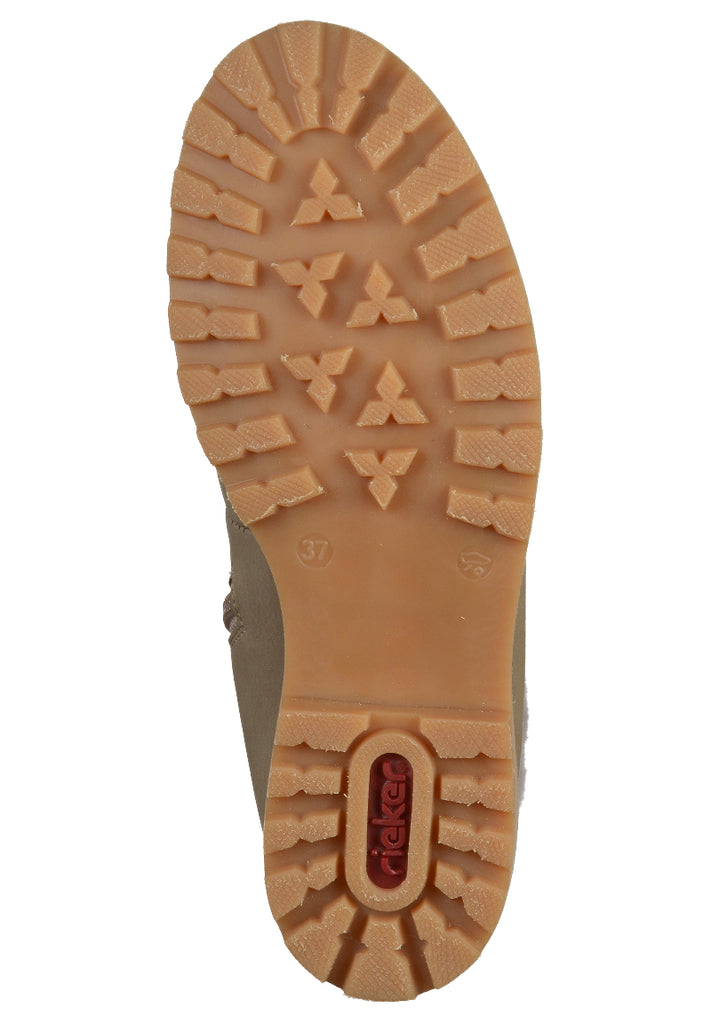 Rieker Stiefelette Lederimitat Beige - surf4shoes