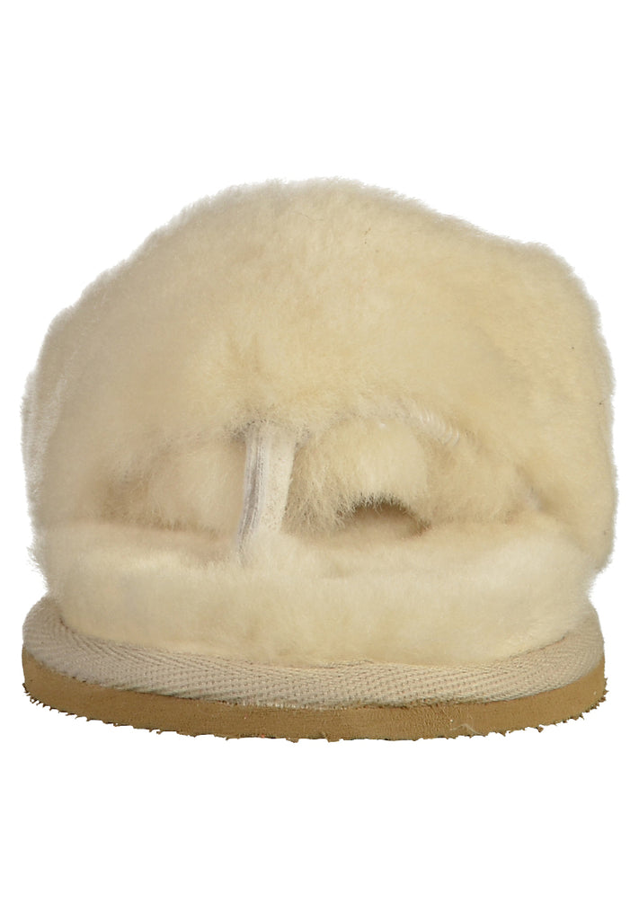 Shepherd Hausschuhe Leder Creme - surf4shoes