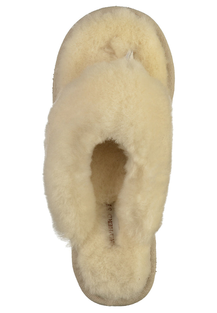 Shepherd Hausschuhe Leder Creme - surf4shoes