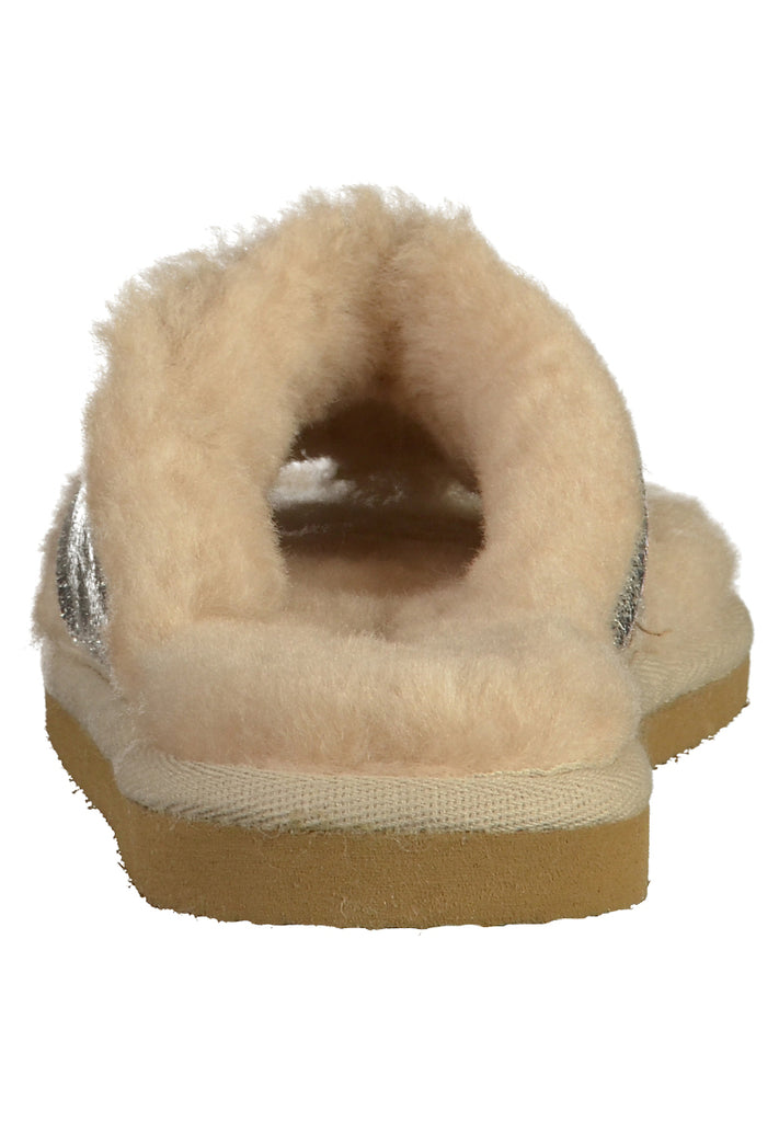 Shepherd Hausschuhe Leder Silber - surf4shoes