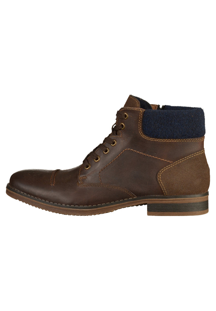 Rieker Stiefelette Glattleder Braun - surf4shoes