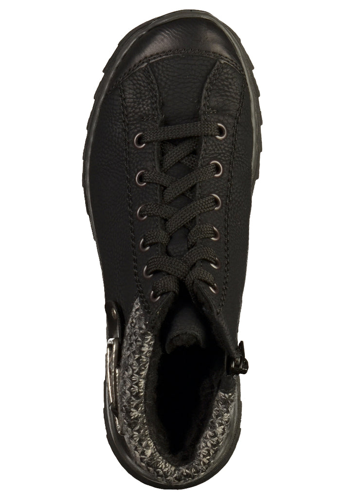 Rieker Halbschuhe Lederimitat Schwarz - surf4shoes