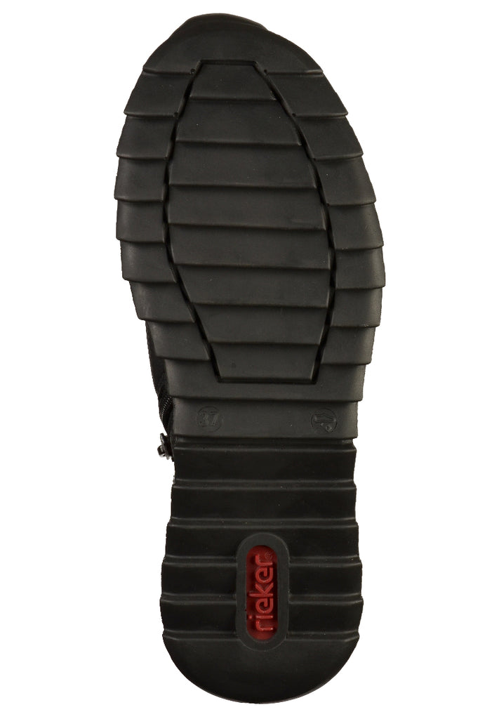 Rieker Halbschuhe Lederimitat Schwarz - surf4shoes