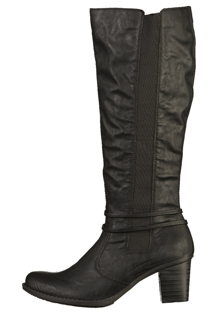 Rieker Stiefel Lederimitat Schwarz - surf4shoes