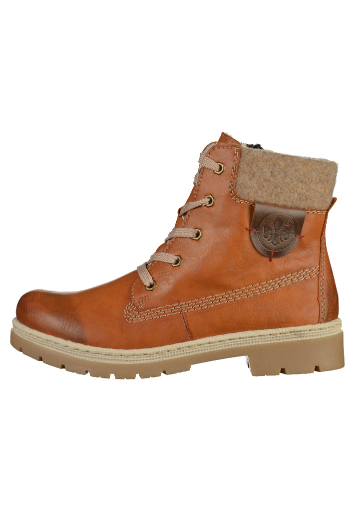 Rieker Stiefelette Lederimitat Braun - surf4shoes