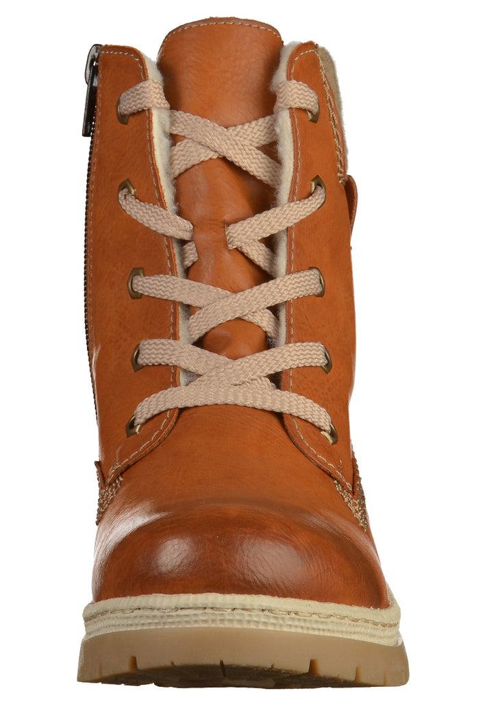 Rieker Stiefelette Lederimitat Braun - surf4shoes