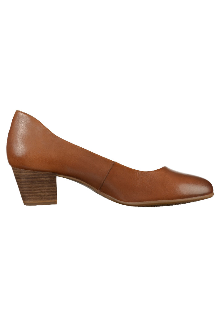 Tamaris Pumps Leder Cognac - surf4shoes