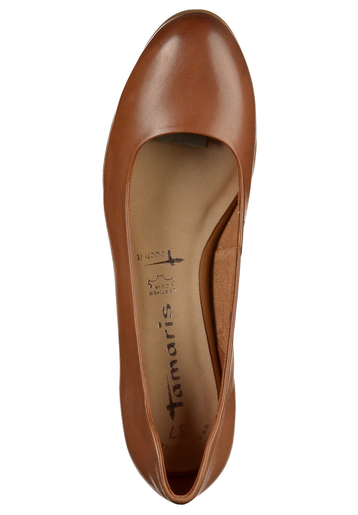 Tamaris Pumps Leder Cognac - surf4shoes