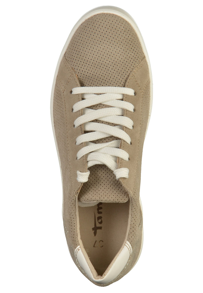 Tamaris Sneaker Leder Taupe - surf4shoes