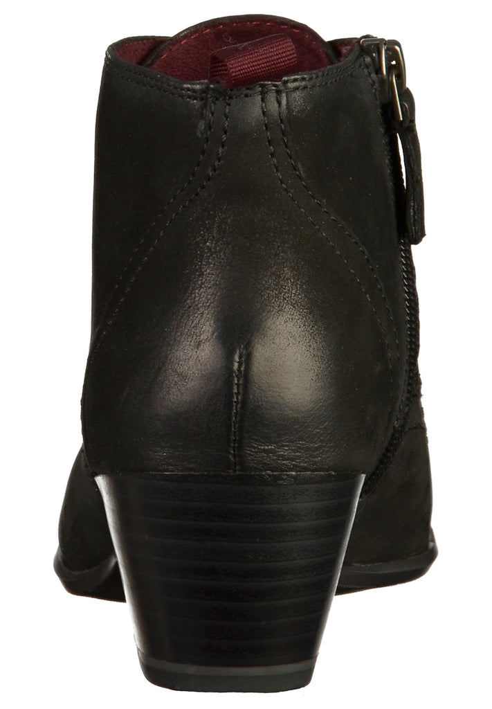Tamaris Stiefelette Leder Schwarz - surf4shoes