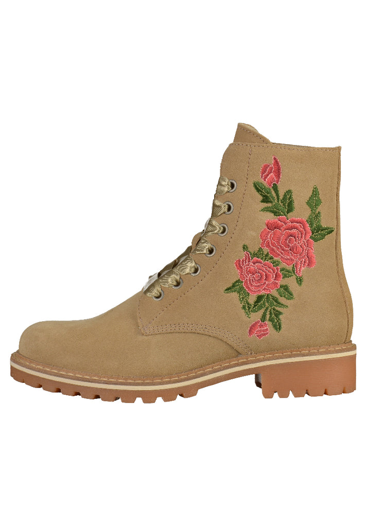 Tamaris Stiefelette Veloursleder Beige - surf4shoes