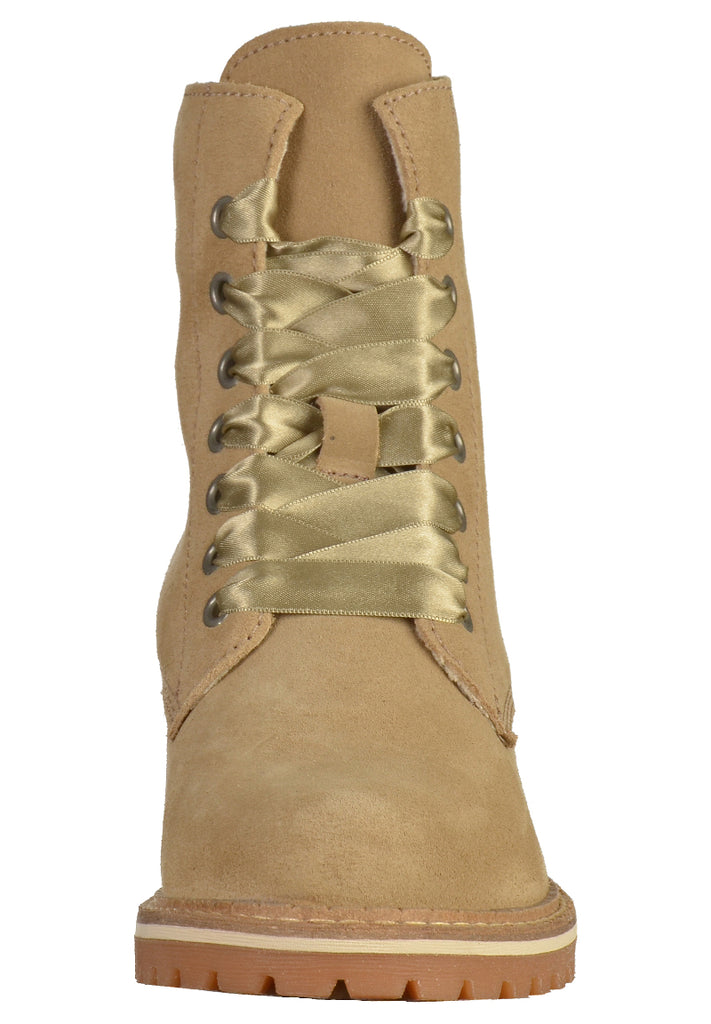 Tamaris Stiefelette Veloursleder Beige - surf4shoes