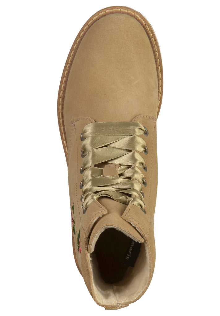Tamaris Stiefelette Veloursleder Beige - surf4shoes