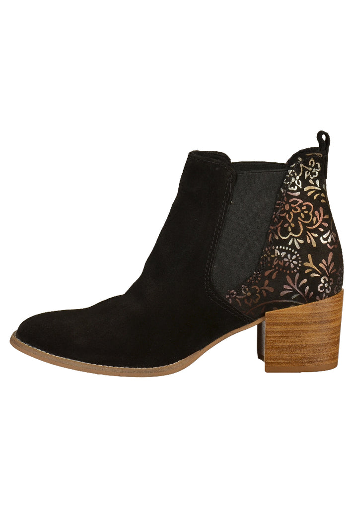 Tamaris Stiefelette Nubukleder Schwarz - surf4shoes