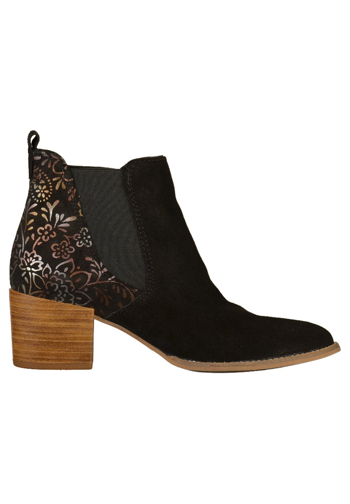 Tamaris Stiefelette Nubukleder Schwarz - surf4shoes