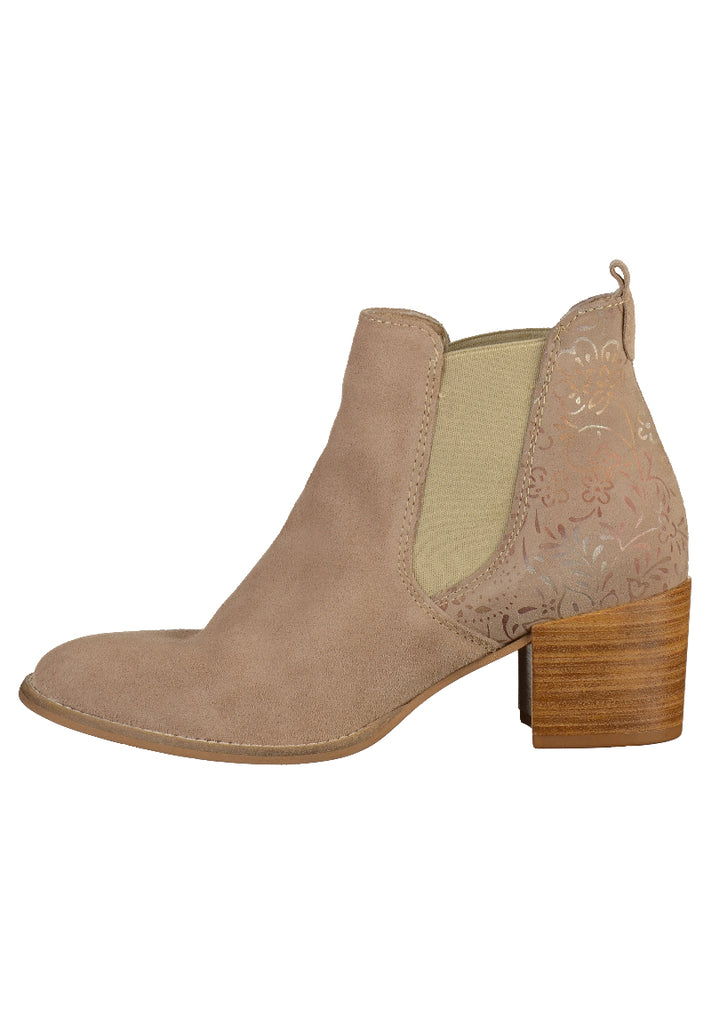 Tamaris Stiefelette Nubukleder Taupe - surf4shoes