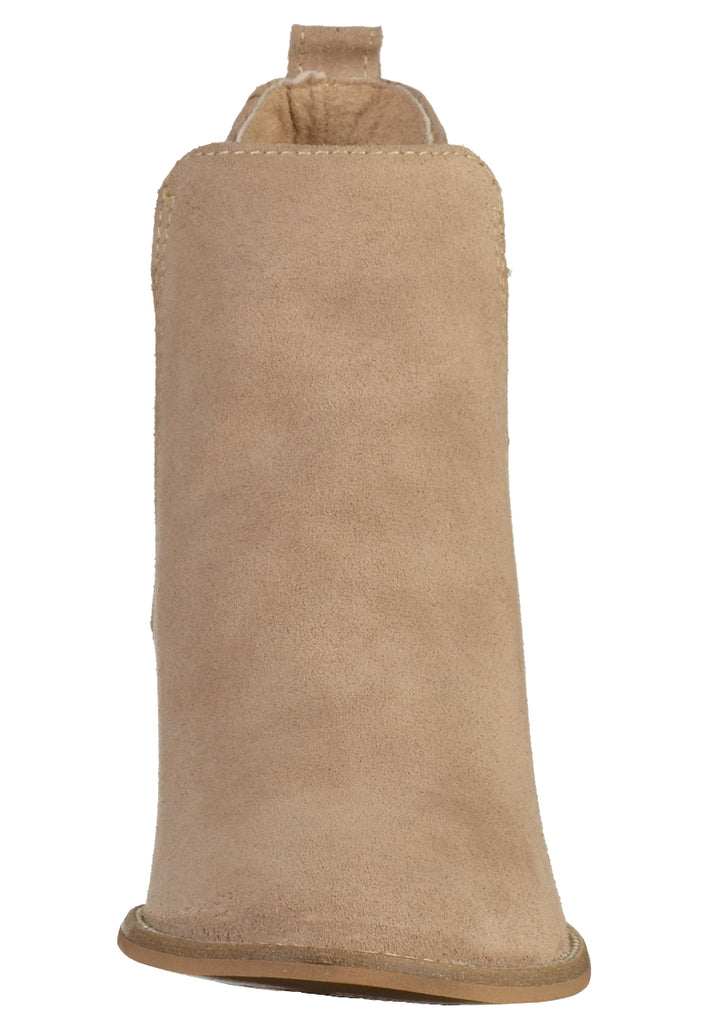 Tamaris Stiefelette Nubukleder Taupe - surf4shoes