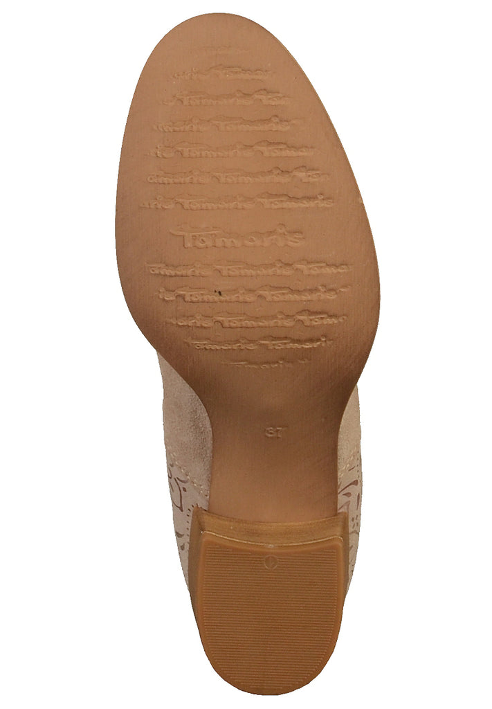 Tamaris Stiefelette Nubukleder Taupe - surf4shoes