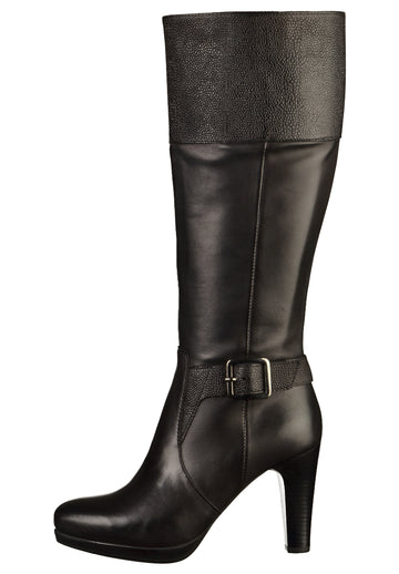 Tamaris Stiefel Leder Schwarz - surf4shoes
