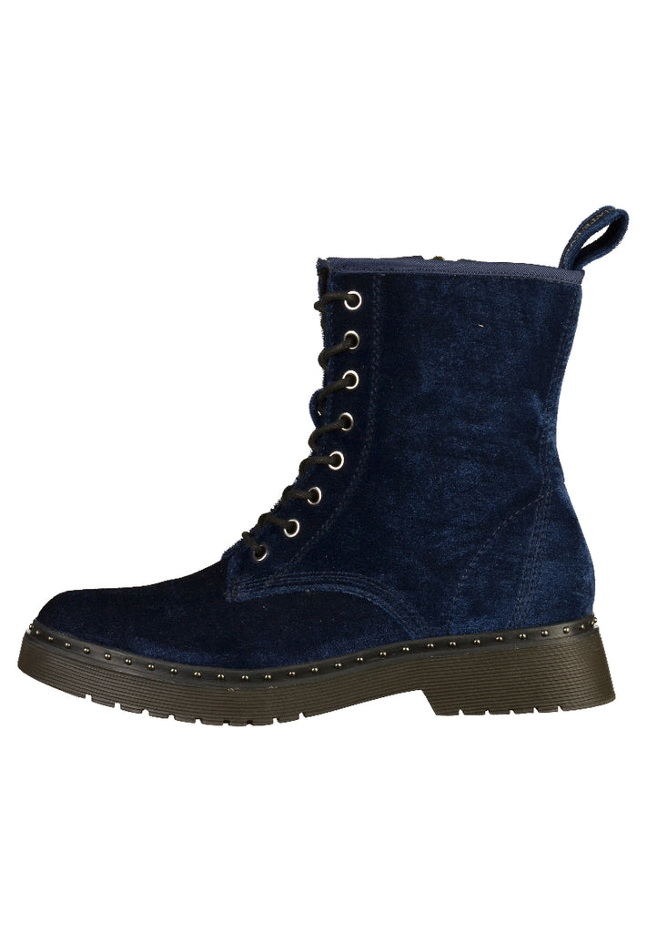 Tamaris Stiefelette Samt Navy - surf4shoes