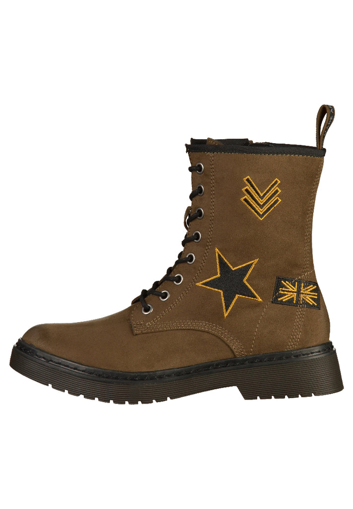 Tamaris Stiefelette Lederimitat Olive - surf4shoes