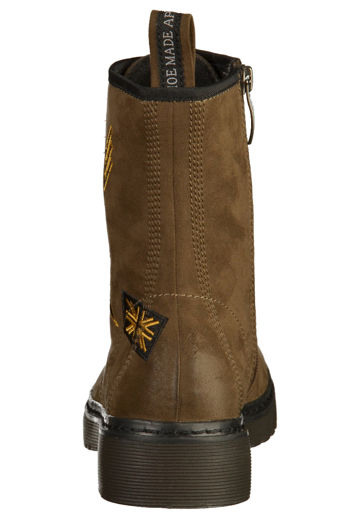 Tamaris Stiefelette Lederimitat Olive - surf4shoes