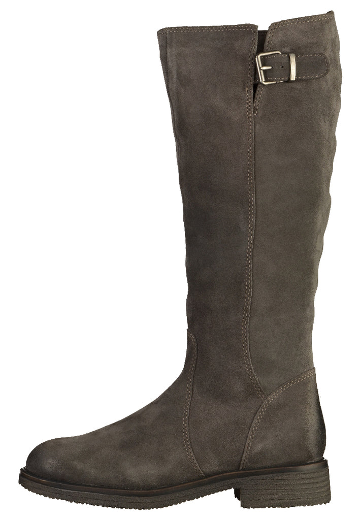 Tamaris Stiefel Veloursleder Graphite - surf4shoes