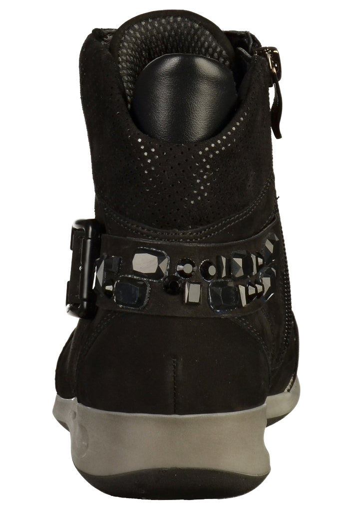 ara Stiefelette Nubukleder Schwarz - surf4shoes