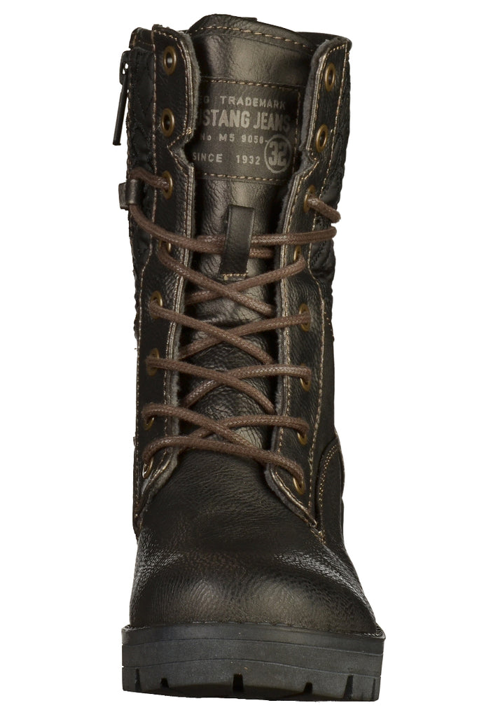 Mustang Stiefelette Lederimitat Dunkelgrau - surf4shoes