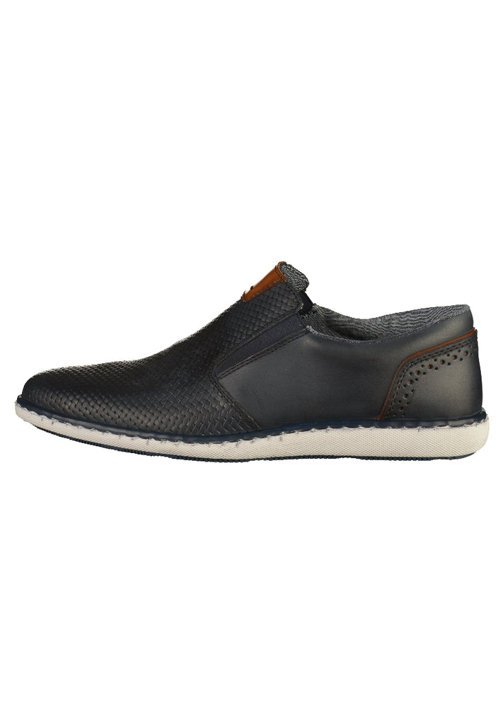 Rieker Slipper Leder Blau - surf4shoes