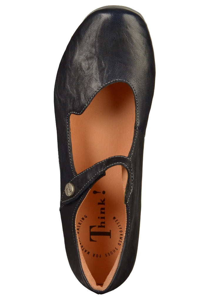 Think! Ballerinas Leder Navy - surf4shoes