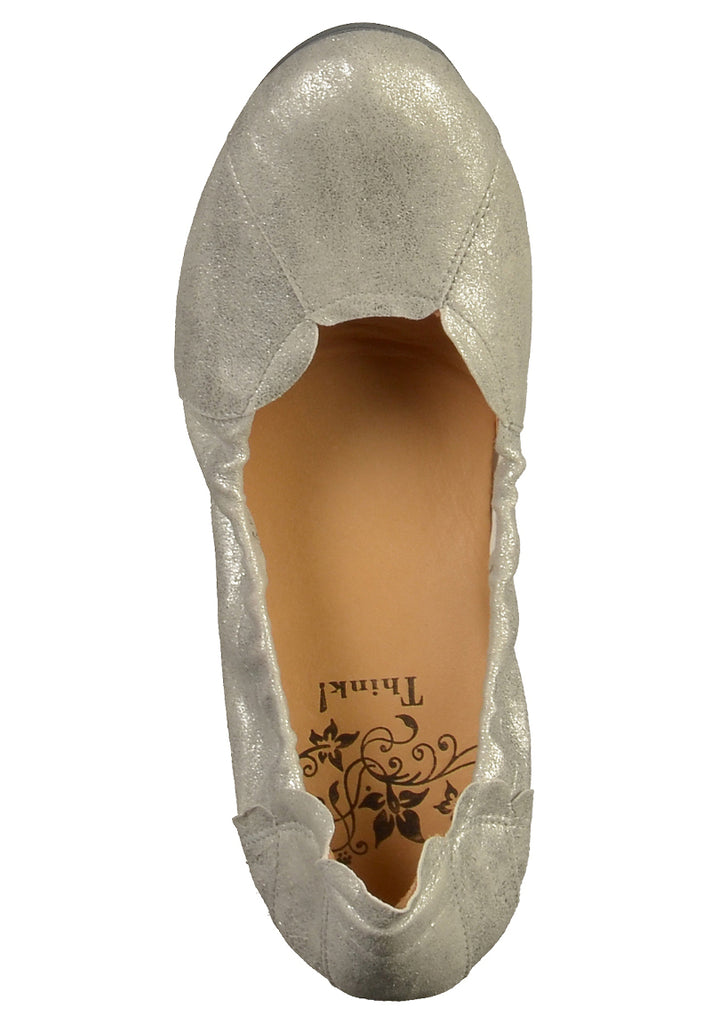 Think! Ballerinas Leder Silber - surf4shoes