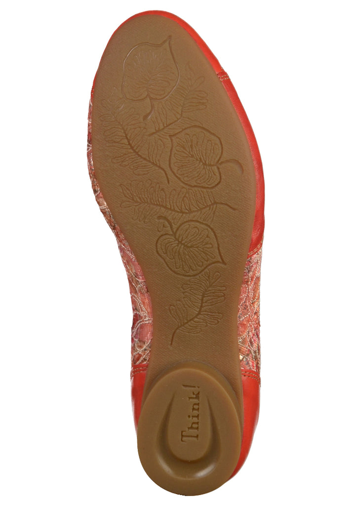 Think! Halbschuhe Leder/Textil Rot - surf4shoes