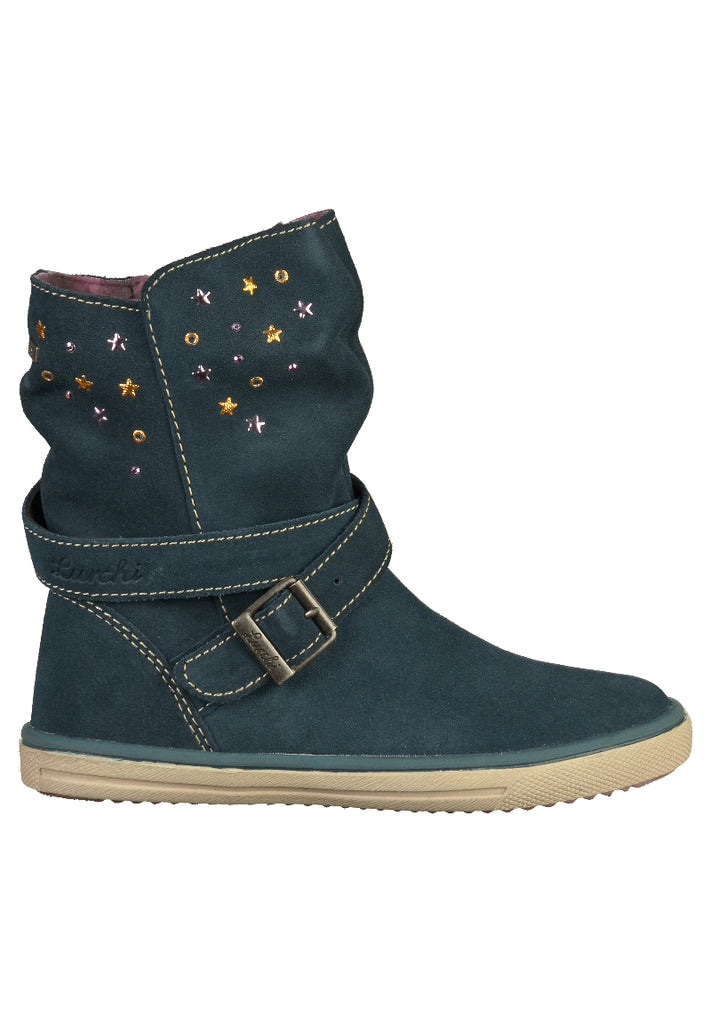 Lurchi Stiefelette Veloursleder Blau - surf4shoes