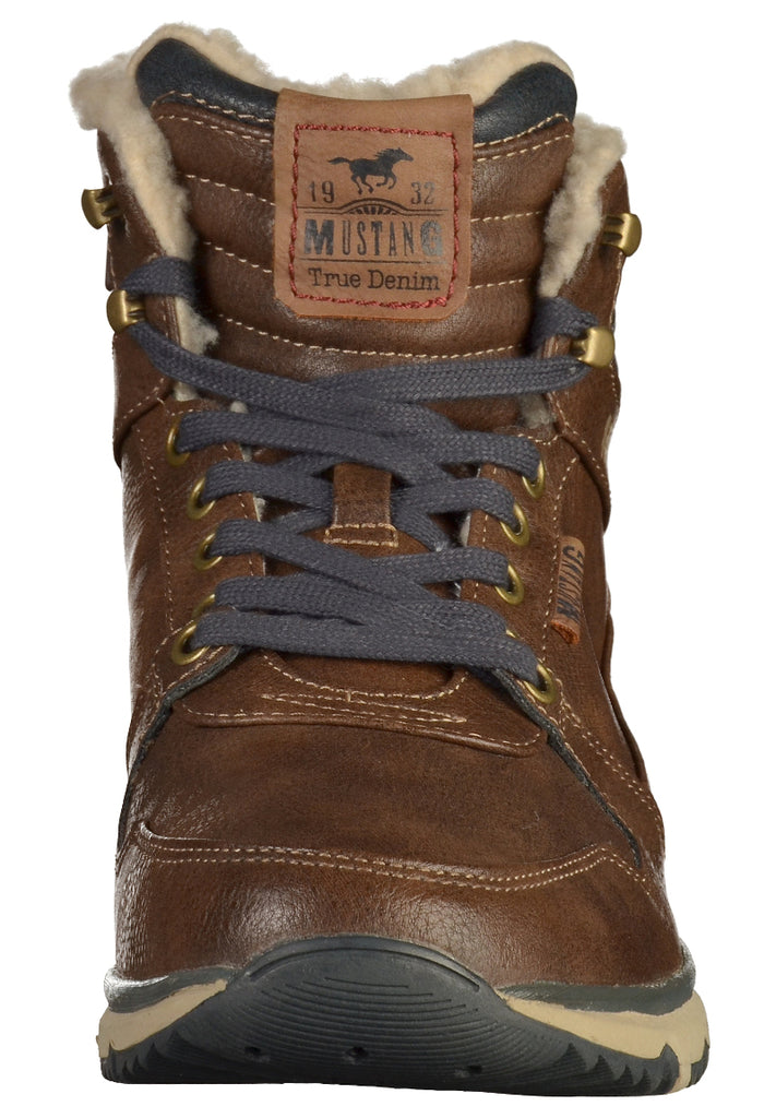 Mustang Stiefelette Lederimitat Dunkelbraun - surf4shoes