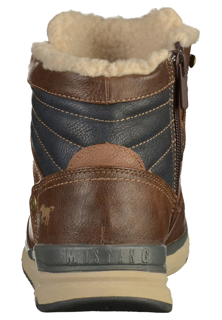 Mustang Stiefelette Lederimitat Dunkelbraun - surf4shoes