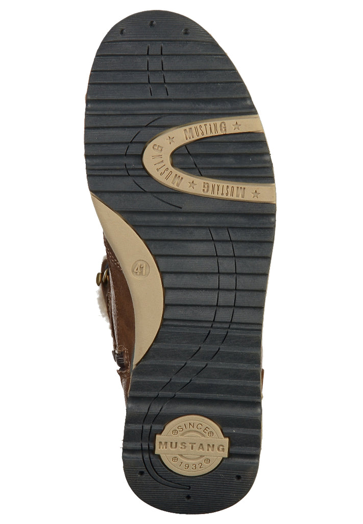 Mustang Stiefelette Lederimitat Dunkelbraun - surf4shoes