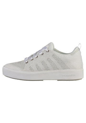 Bugatti Sneaker Textil Weiß/Silber - surf4shoes