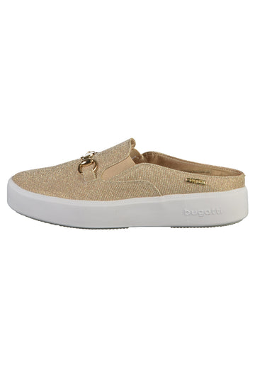 Bugatti Slipper Leder/Textil Beige/Gold - surf4shoes