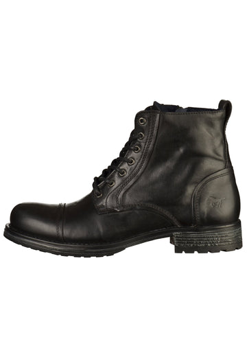 Mustang Stiefelette Leder Schwarz - surf4shoes