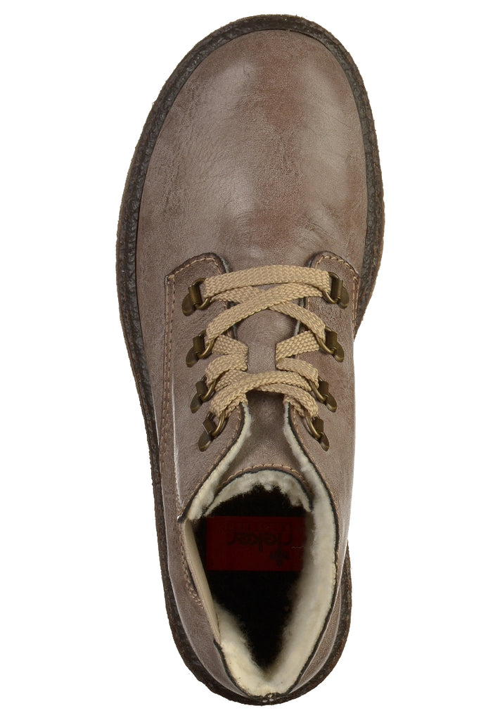 Rieker Stiefelette Lederimitat Grau/Braun - surf4shoes