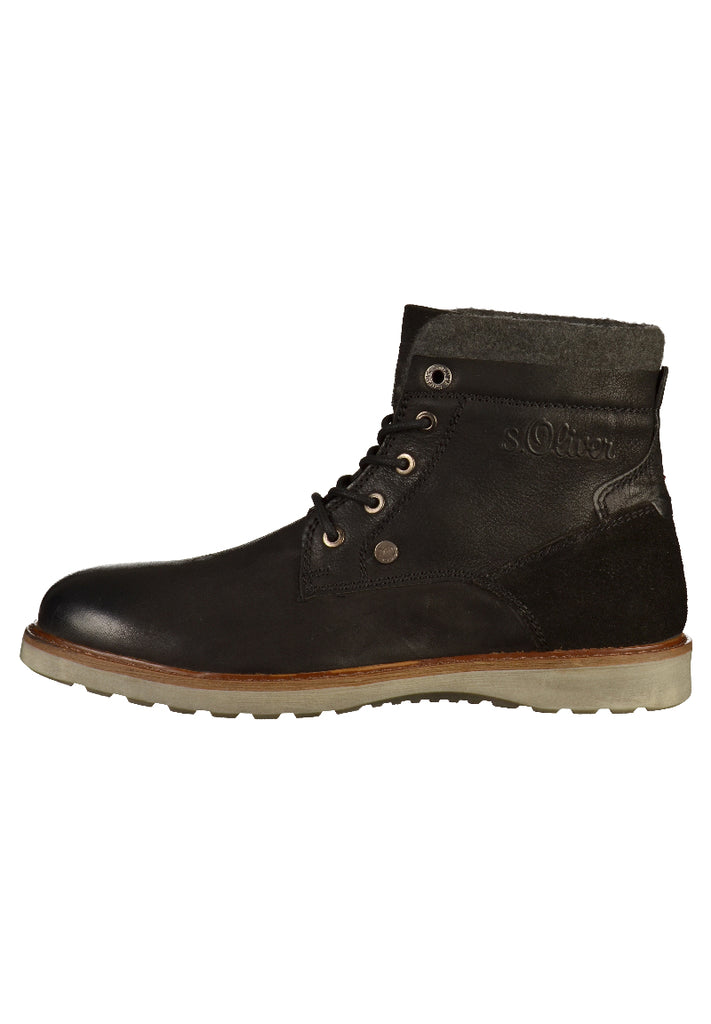 s.Oliver Stiefelette Leder/Textil Schwarz - surf4shoes