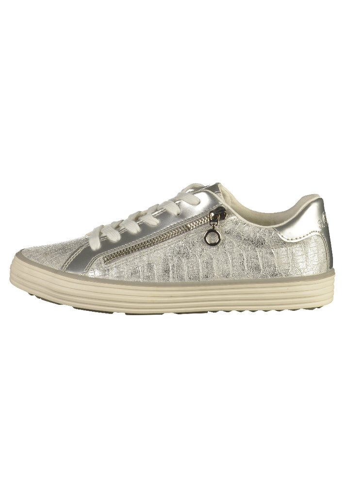 s.Oliver Sneaker Lederimitat Silber - surf4shoes