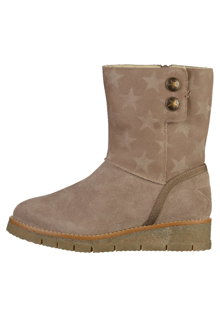 s.Oliver Stiefelette Leder Beige - surf4shoes