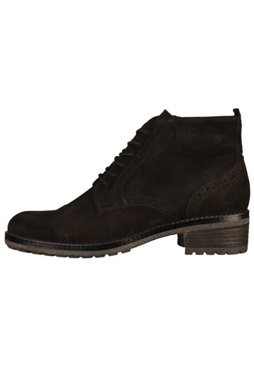 Gabor Stiefelette Veloursleder Schwarz - surf4shoes