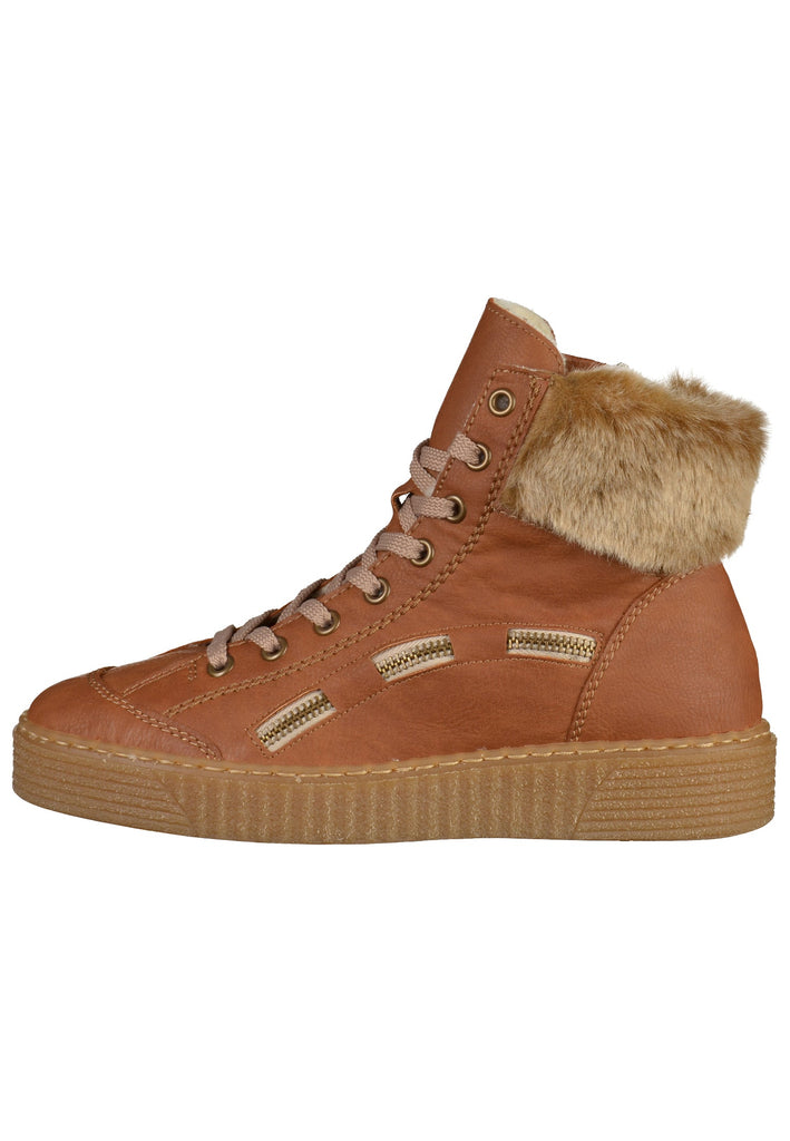 Rieker Stiefelette Lederimitat Braun - surf4shoes