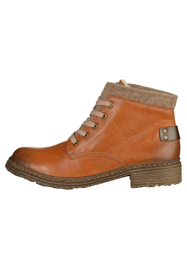 Rieker Stiefelette Lederimitat Braun - surf4shoes
